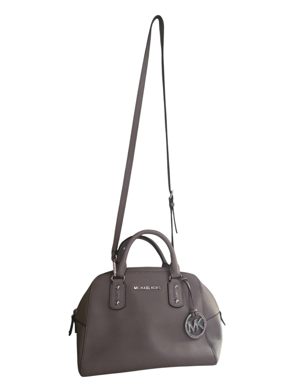 Michael Kors Gray Saffiano Leather Satchel - Picture 4 of 13